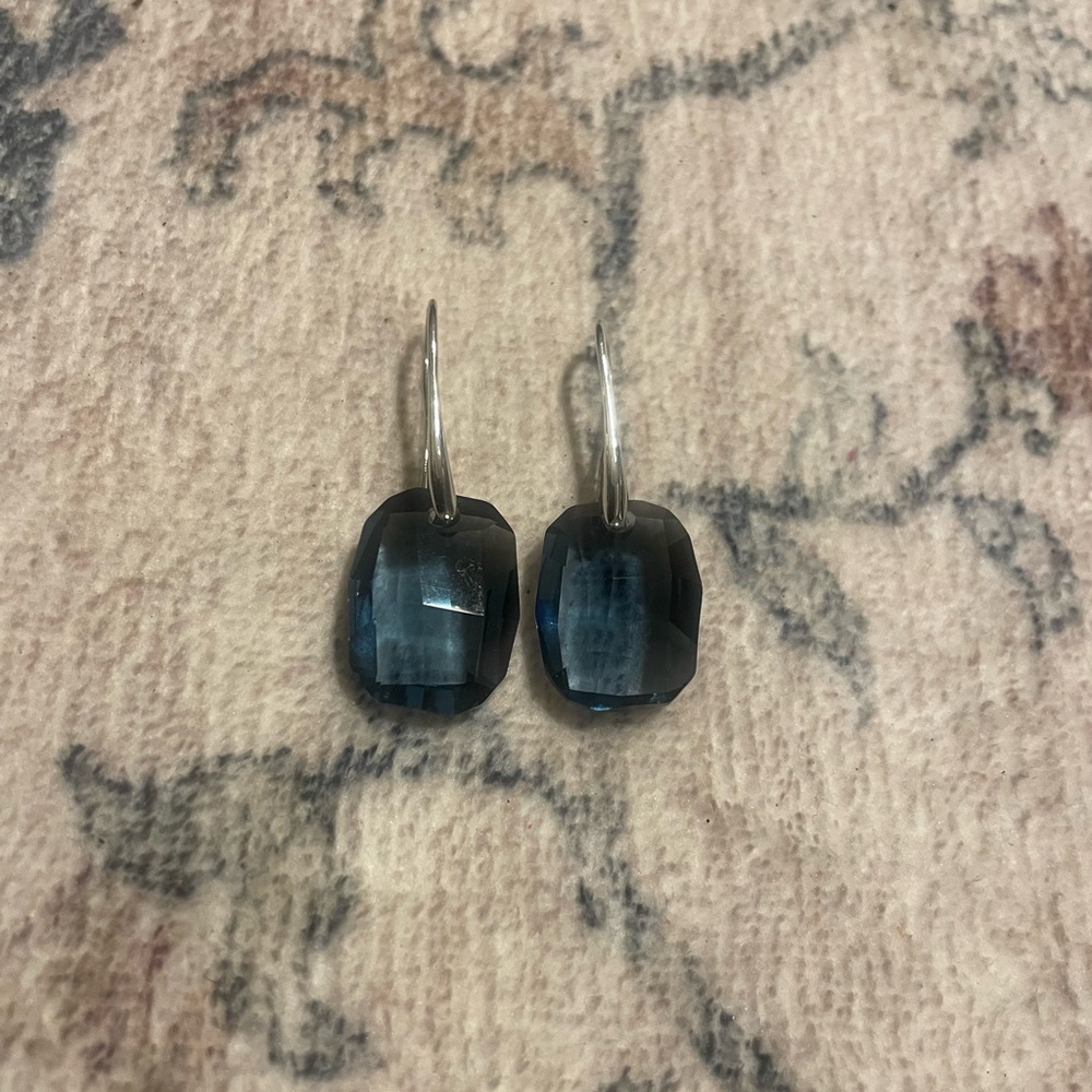 Silver and Blue Crystal Earrings
